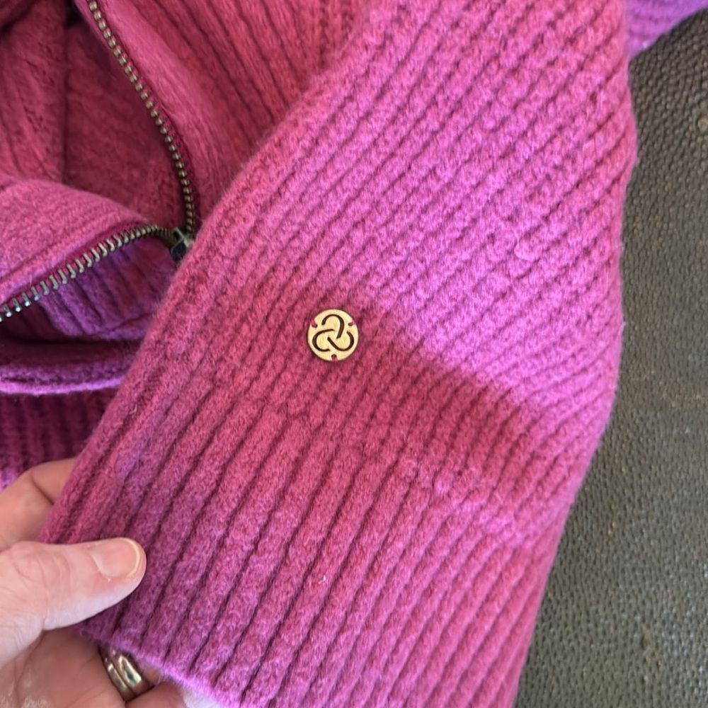 Zella Cozy Quarter Zip Rib Purple Boysen size medium - Picture 10 of 11